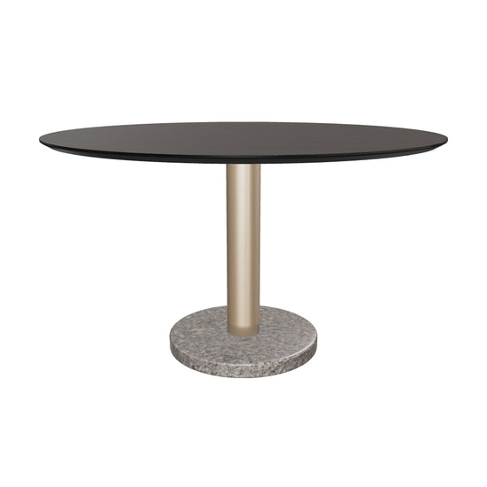 Monaco Dining Table - Gold - Grey Marble / Charcoal Grey