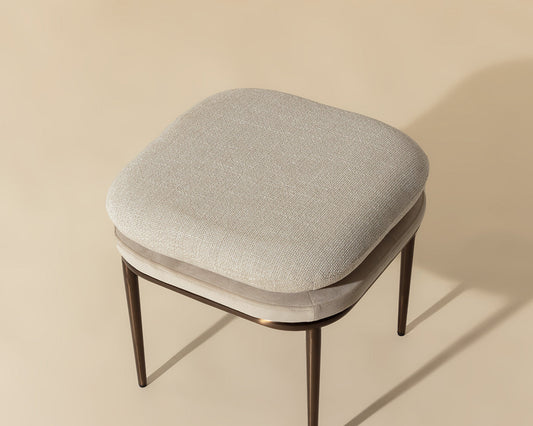 Koffi Stool - Dark Bronze - Chacha Cream / Meg Taupe