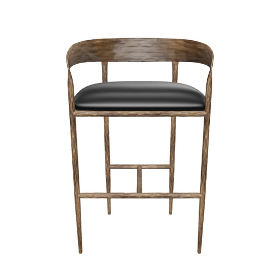 Zanatta Barstool - Charcoal Black Leather