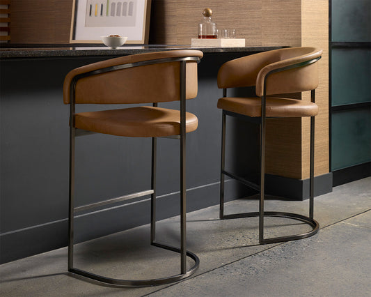 Marris Barstool - Gunmetal - Milliken Cognac