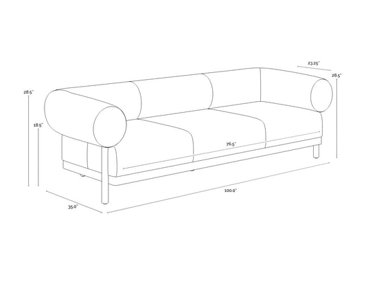 Bromley Sofa - Rustic Oak - Ludlow Sesame Leather