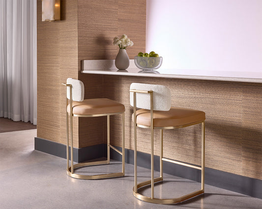 Larissa Counter Stool - Napa Cognac / Rhea Light Barley