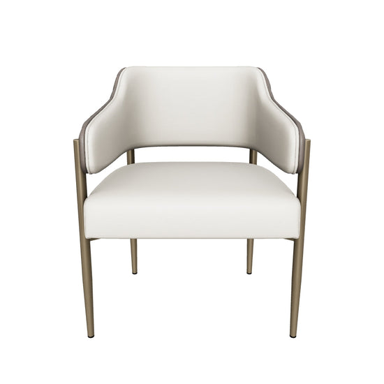 Tova Dining Armchair - Dillon Cream / Bravo Ash