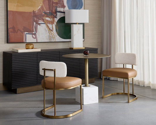 Larissa Dining Chair - Napa Cognac / Rhea Light Barley