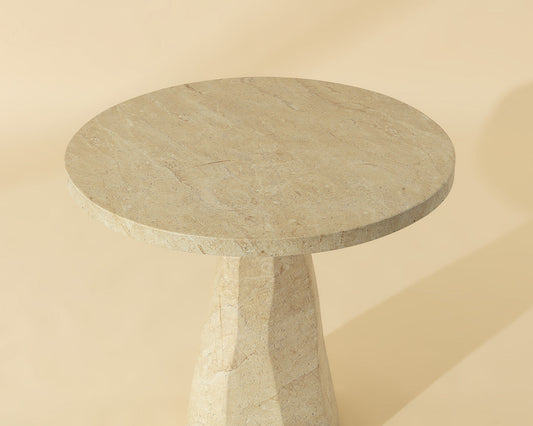 Kliff Bistro Table - Travertine Look - Natural