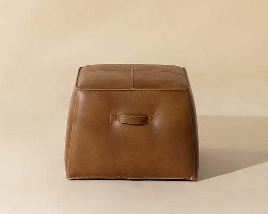 Aspen Ottoman - Tobacco Tan