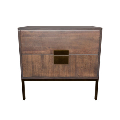 Jade Nightstand - Antique Brass - Dark Mango