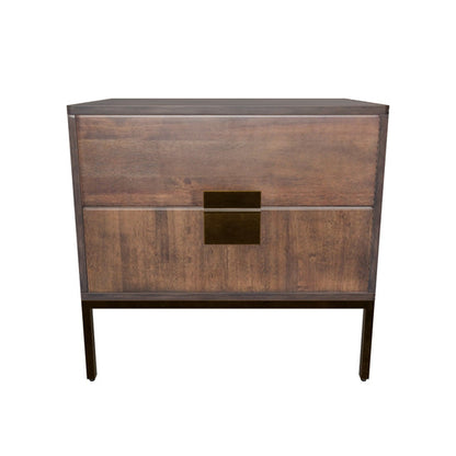 Jade Nightstand - Antique Brass - Dark Mango