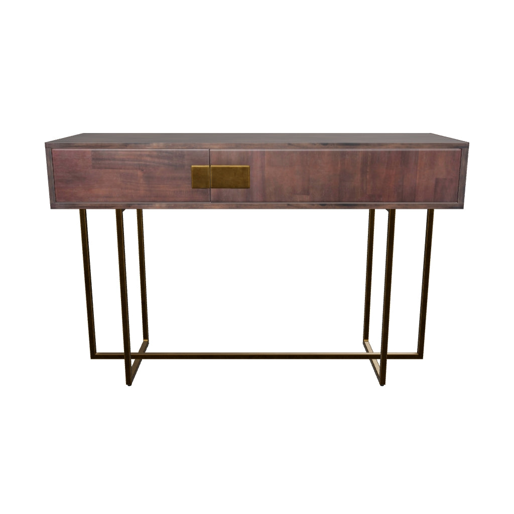 Jade Console Table - Antique Brass - Dark Mango
