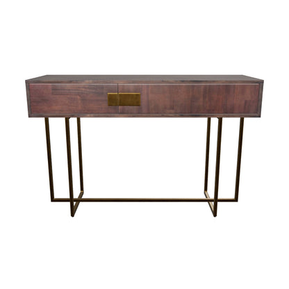 Jade Console Table - Antique Brass - Dark Mango