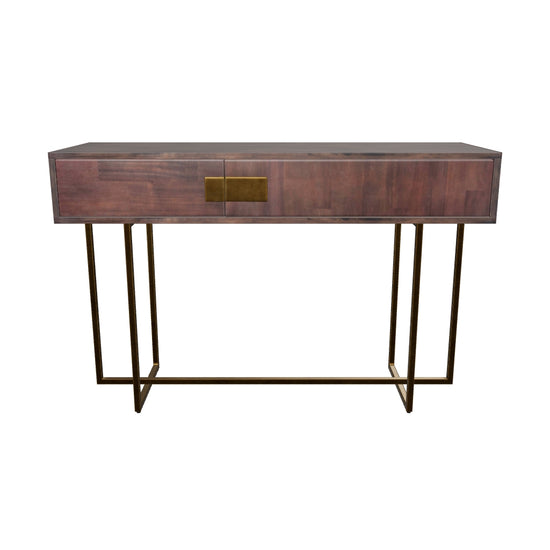 Jade Console Table - Antique Brass - Dark Mango