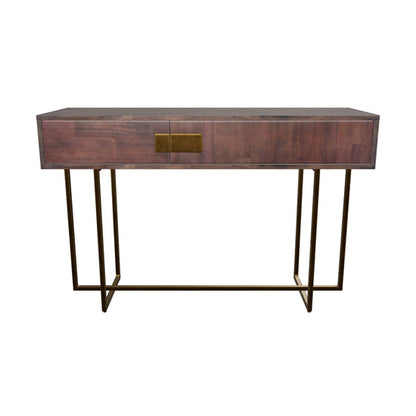 Jade Console Table - Antique Brass - Dark Mango