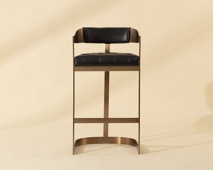 Beaumont Barstool - Antique Brass - Cantina Black