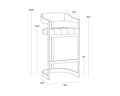 Beaumont Barstool - Antique Brass - Cantina Black