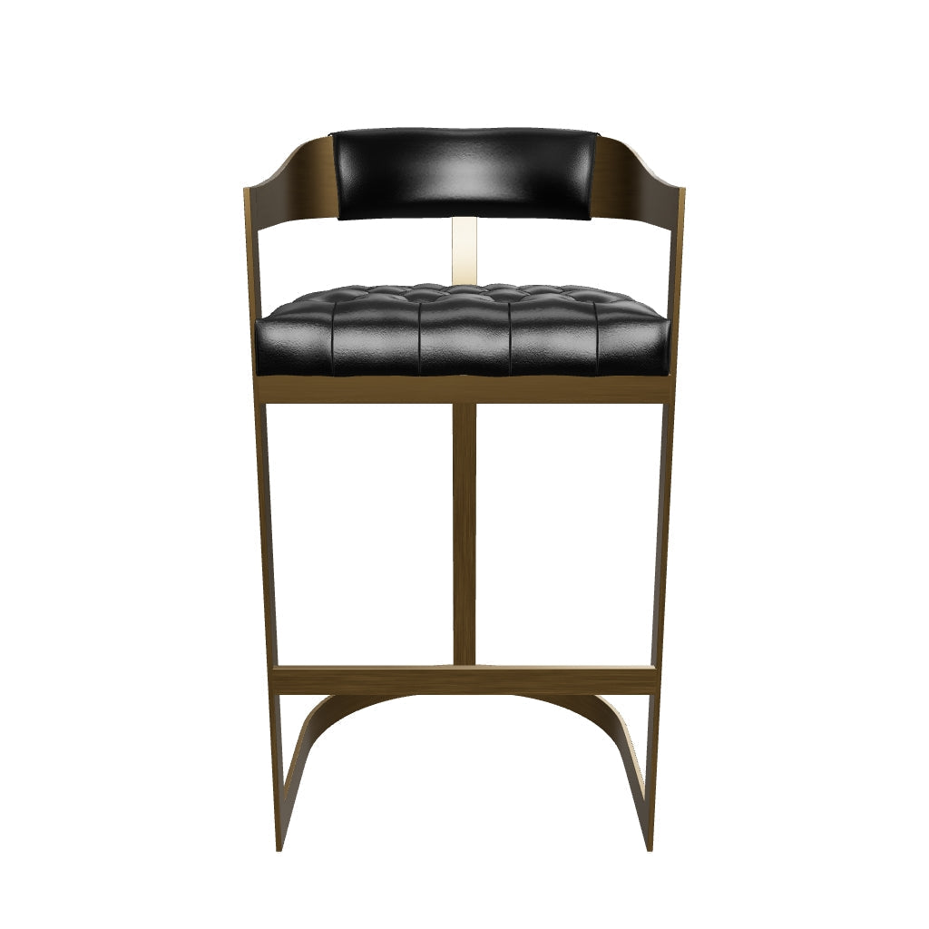 Beaumont Barstool - Antique Brass - Cantina Black