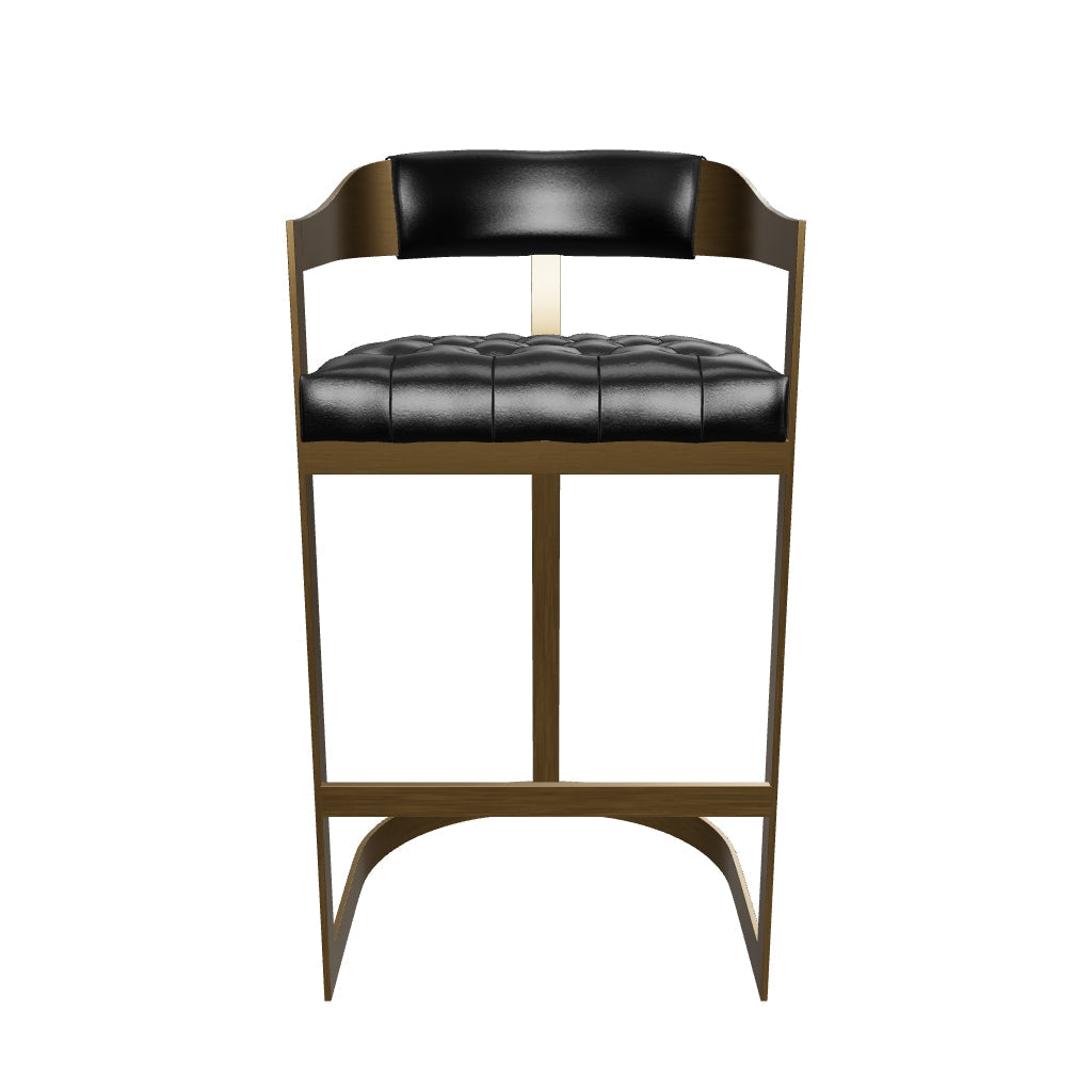 Beaumont Barstool - Antique Brass - Cantina Black
