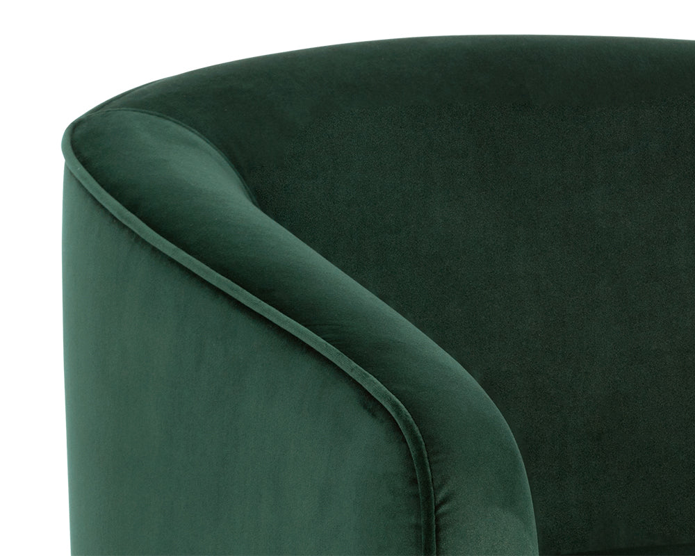 Hazel Swivel Lounge Chair - Gold - Deep Green Sky