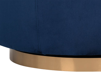 Hazel Swivel Lounge Chair - Gold - Navy Blue Sky