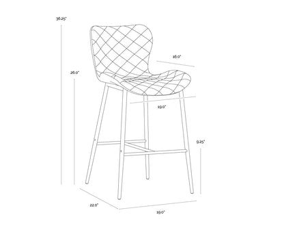 Lyla Counter Stool - Antique Black