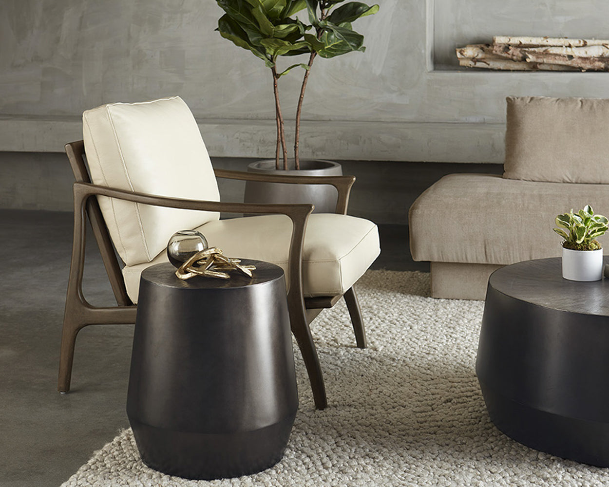Creed End Table - Gunmetal