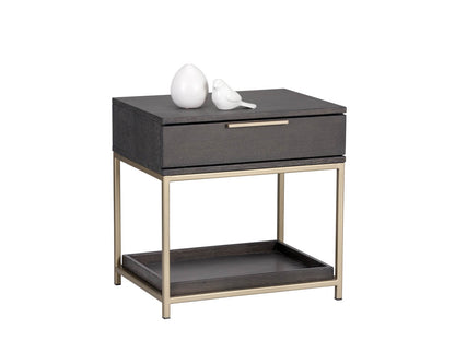 Rebel Nightstand - Small - Gold - Charcoal Grey