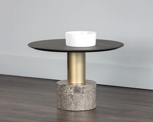Monaco Coffee Table - Gold - Grey Marble / Charcoal Grey