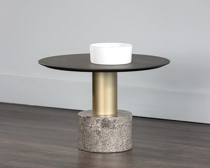Monaco Coffee Table - Gold - Grey Marble / Charcoal Grey