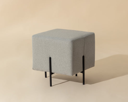 Heston Ottoman - Black - Dorset Platinum