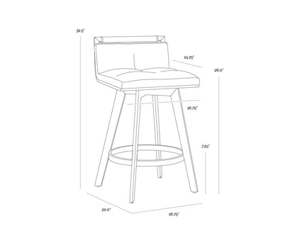 Arizona Swivel Counter Stool - Castillo Cream