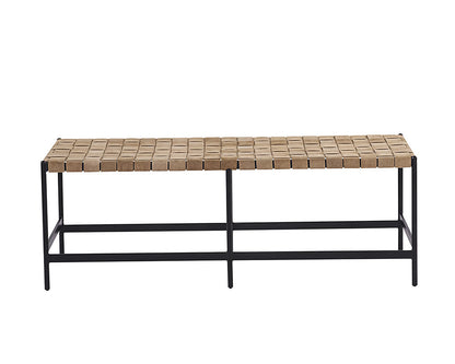 Omari Bench - Suede Light Tan Leather