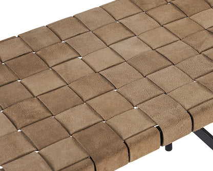Omari Bench - Suede Light Tan Leather