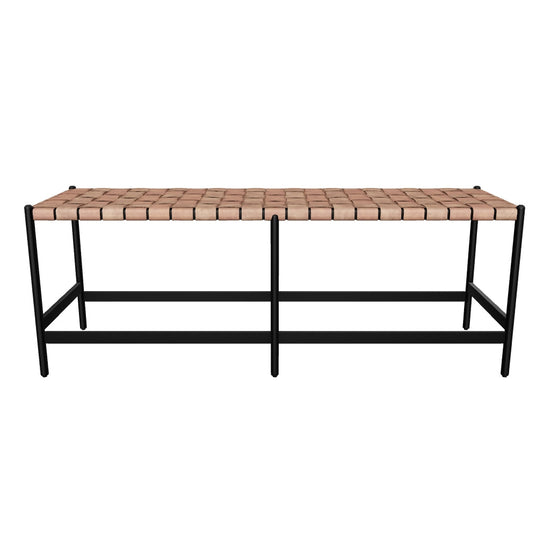 Omari Bench - Suede Light Tan Leather