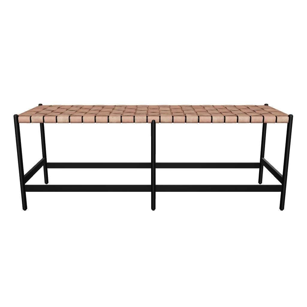 Omari Bench - Suede Light Tan Leather