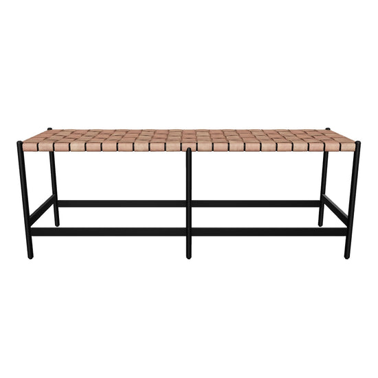 Omari Bench - Suede Light Tan Leather