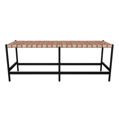 Omari Bench - Suede Light Tan Leather