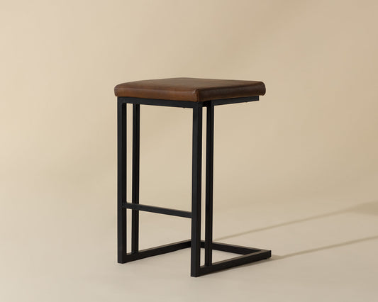 Boone Counter Stool - Black - Bravo Cognac