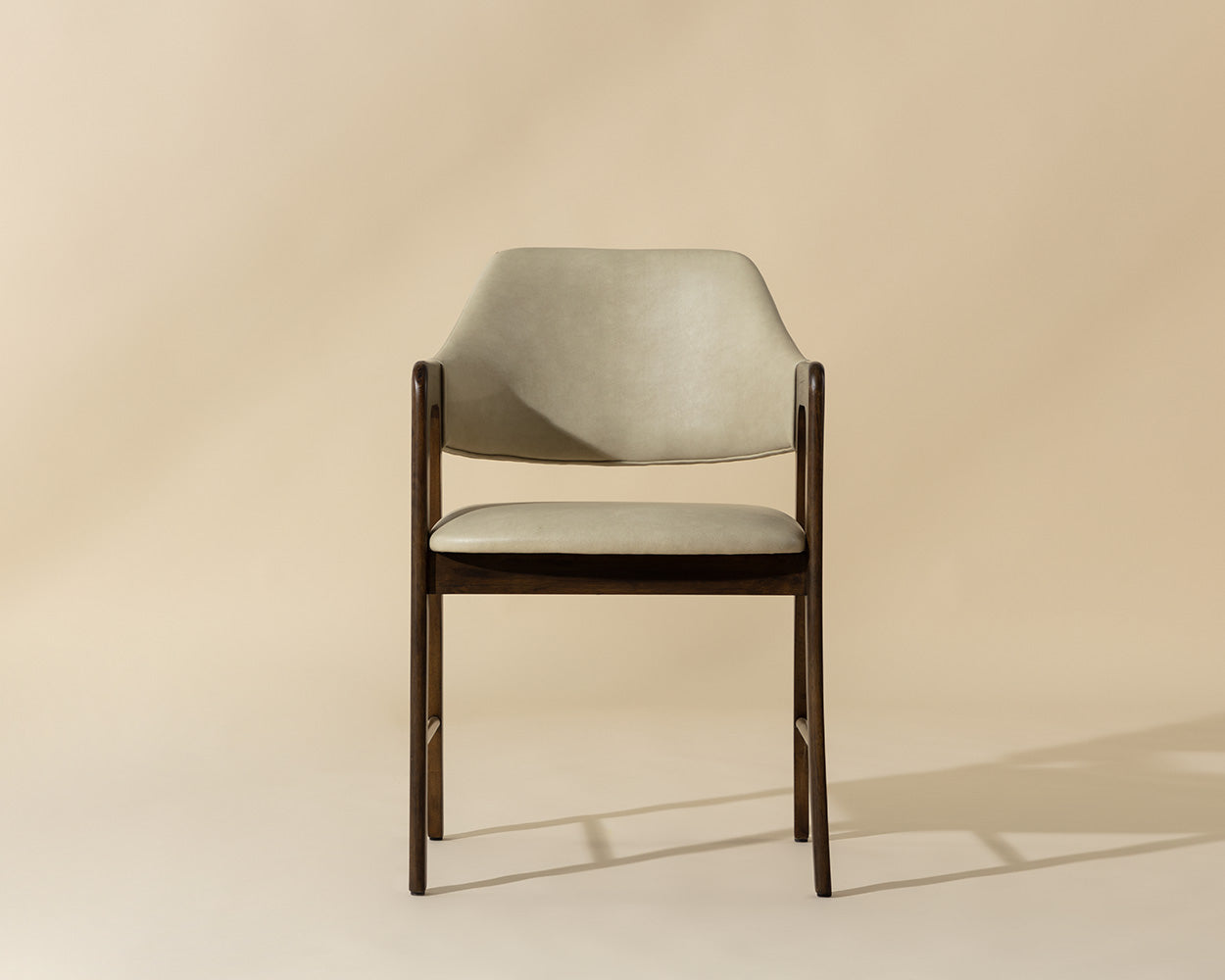 Milton Dining Armchair - Smoke Acacia - Bravo Cream