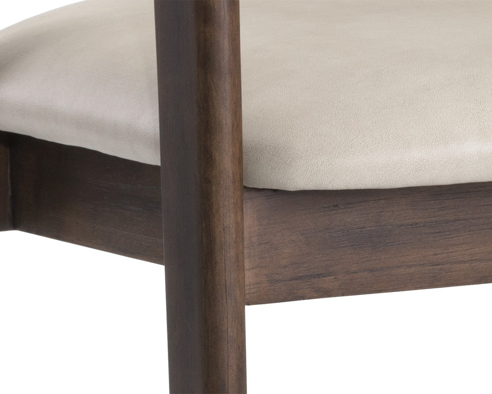 Milton Dining Armchair - Smoke Acacia - Bravo Cream