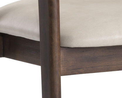 Milton Dining Armchair - Smoke Acacia - Bravo Cream