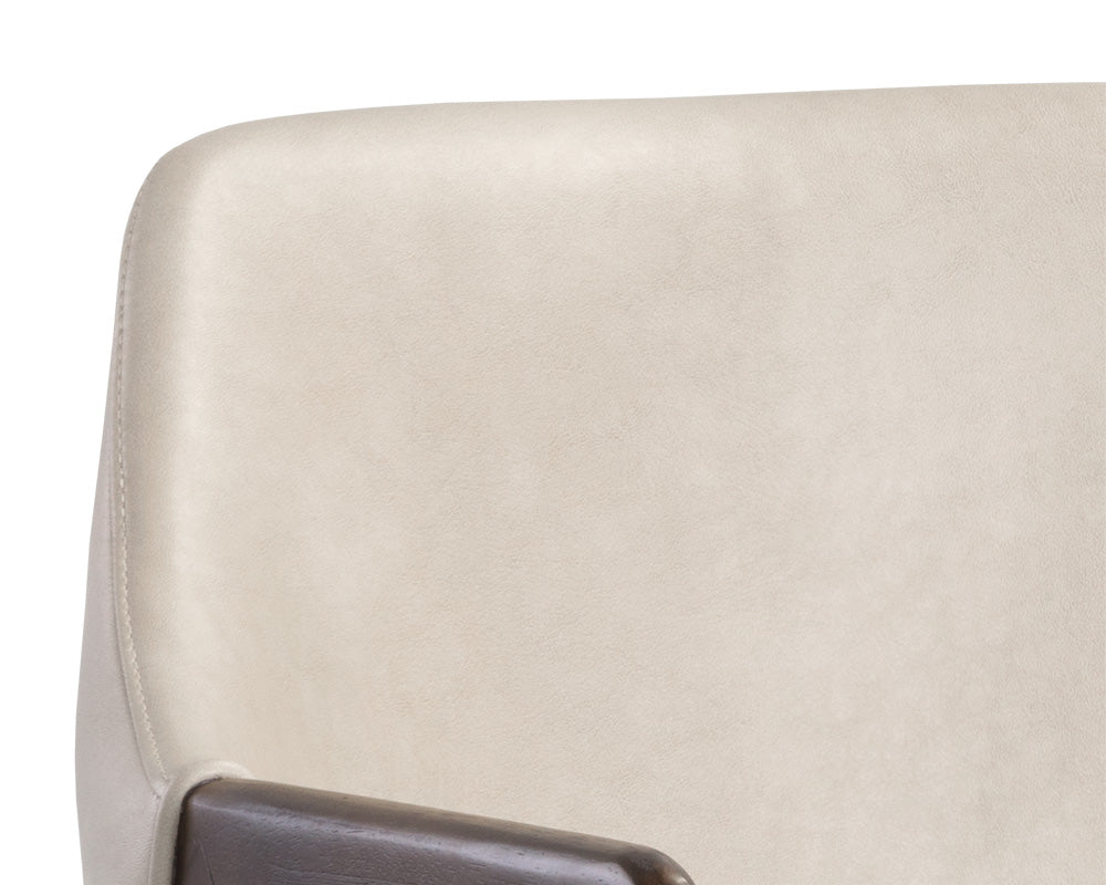 Milton Dining Armchair - Smoke Acacia - Bravo Cream