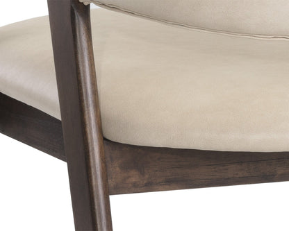 Milton Dining Armchair - Smoke Acacia - Bravo Cream