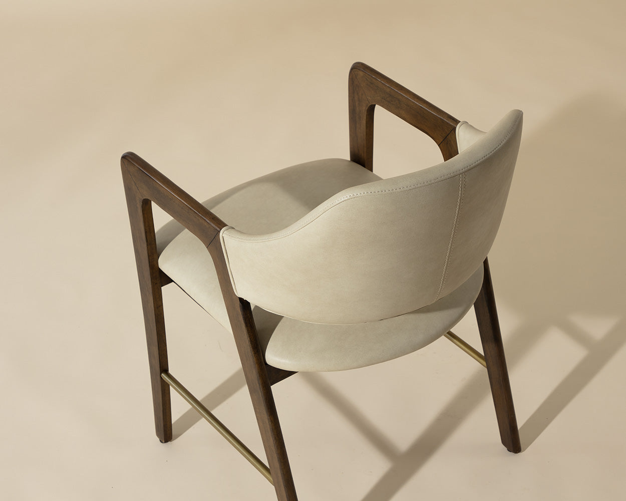 Milton Dining Armchair - Smoke Acacia - Bravo Cream