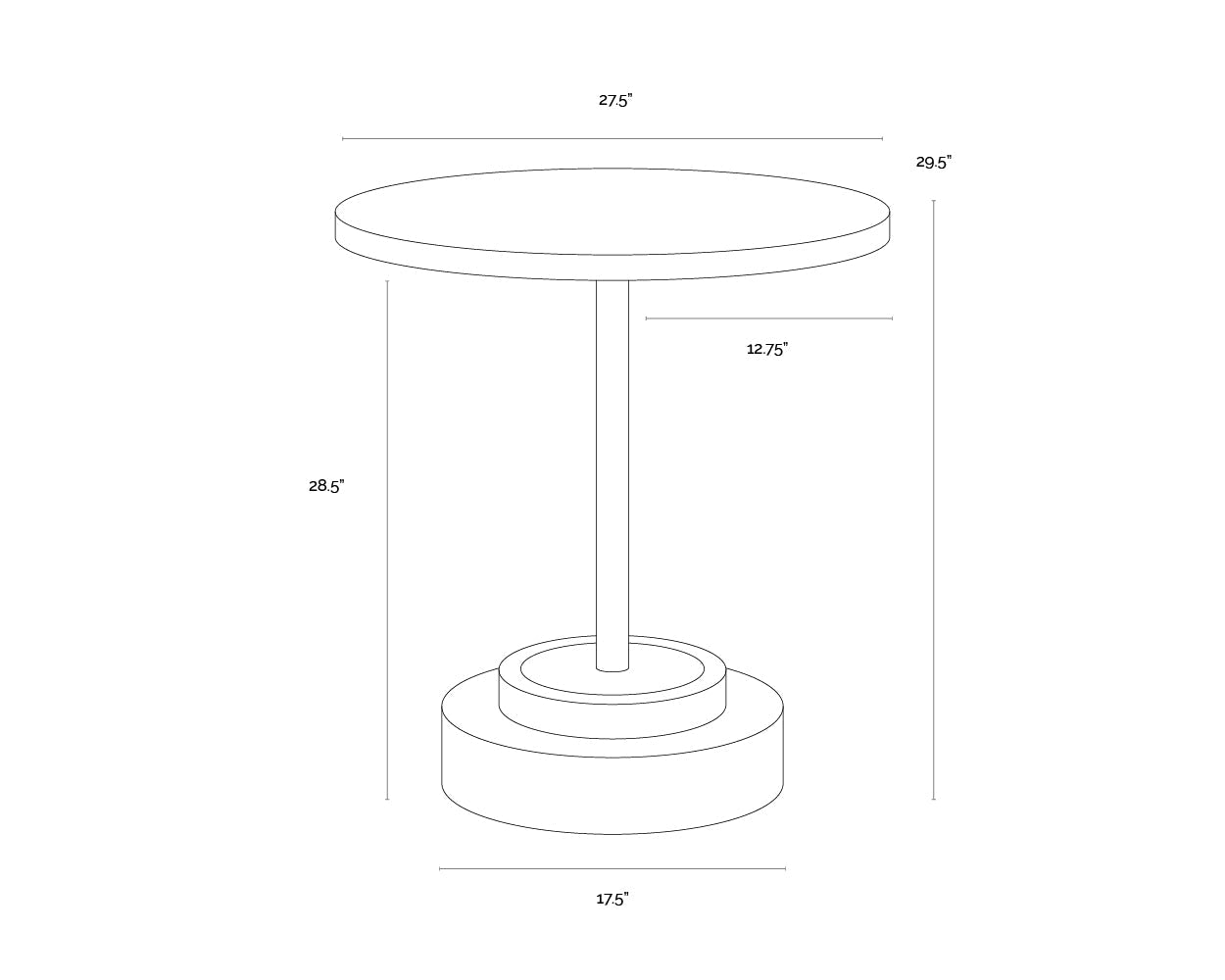 Marlowe Bistro Table - Black - Grey