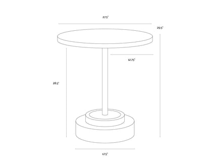 Marlowe Bistro Table - Black - Grey