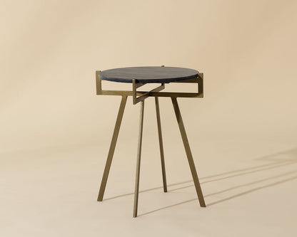 Anak End Table - Black Marble