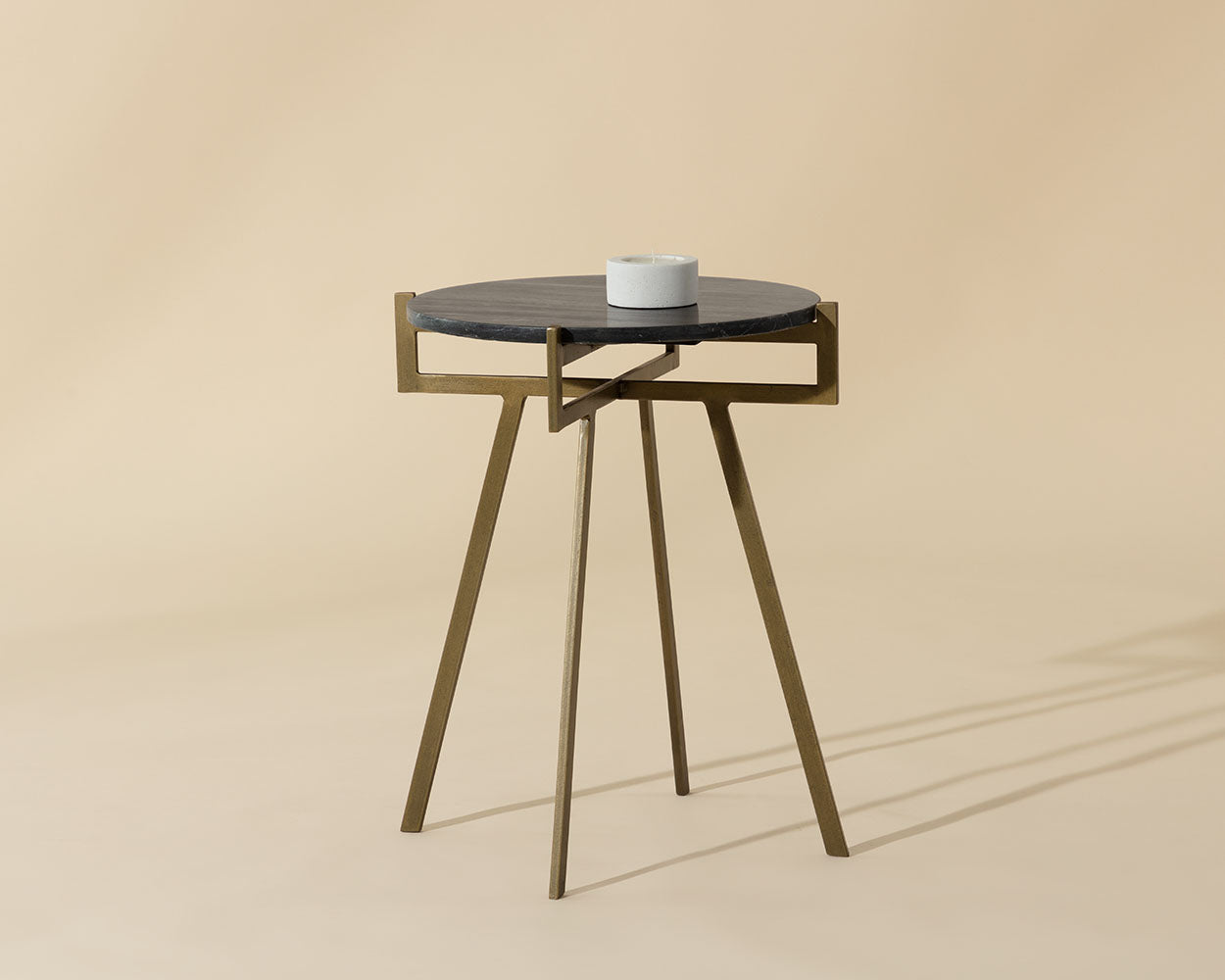Anak End Table - Black Marble