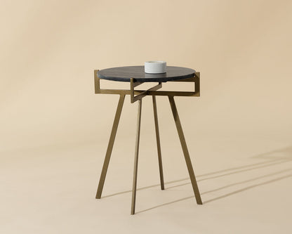 Anak End Table - Black Marble