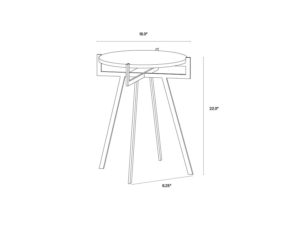 Anak End Table - Black Marble