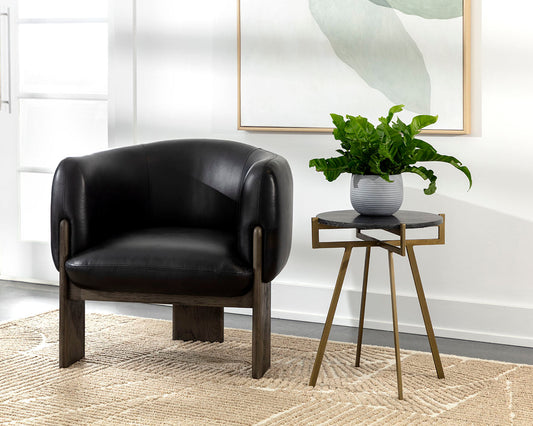 Anak End Table - Black Marble