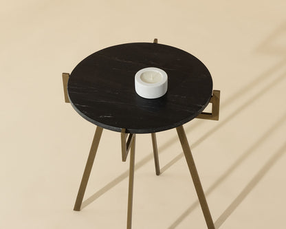 Anak End Table - Black Marble
